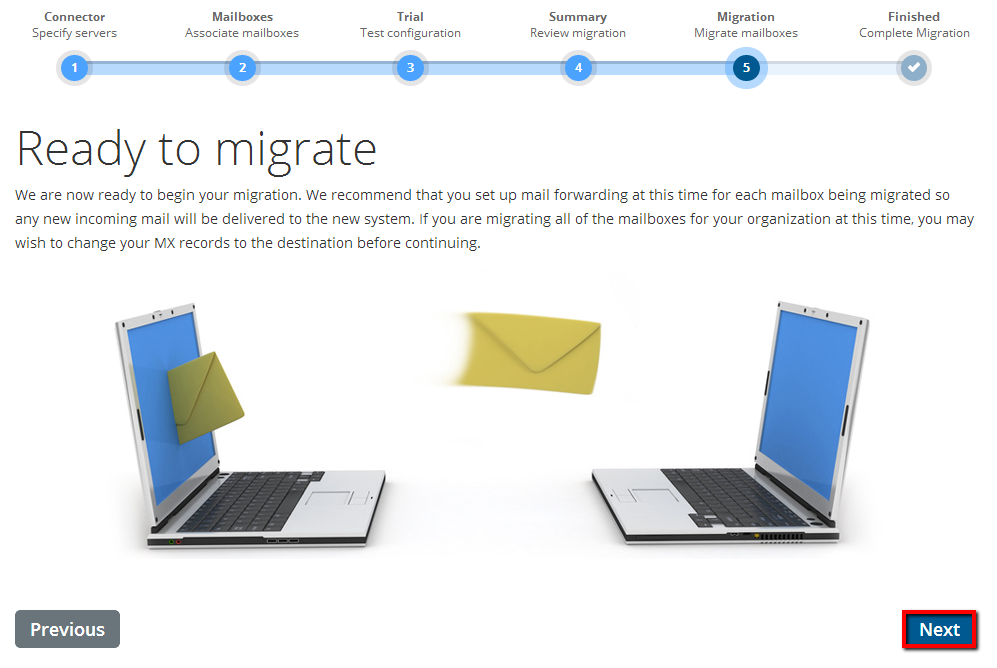 Migrate your email by using the Self-Service tool